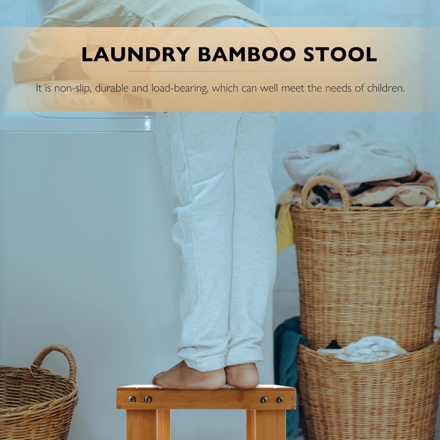 1pc Mini Stool for Home Use Lightweight Multipurpose Small Square Footrest Stylish Practicality for Bedroom Room and Laundry Brown