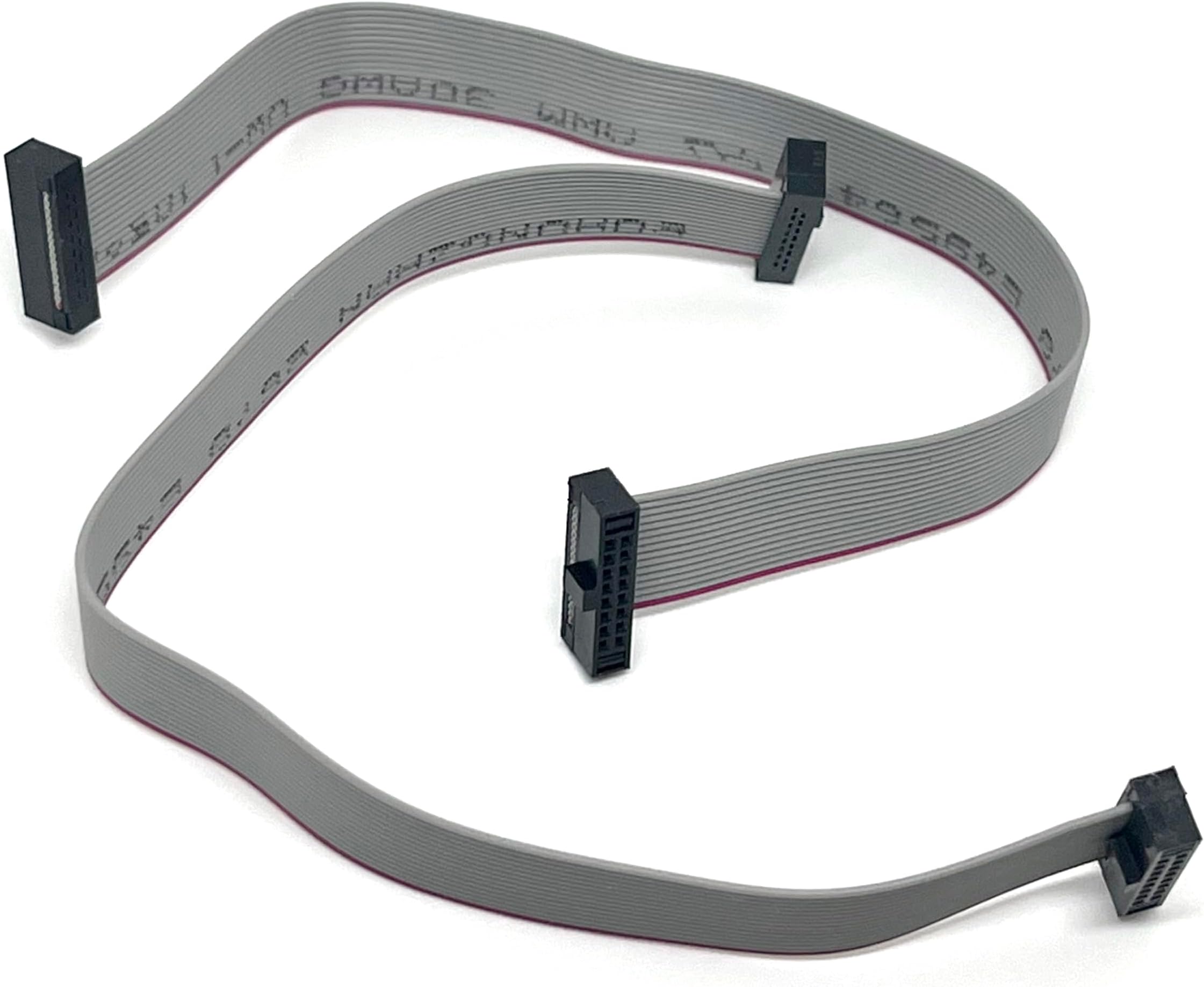 2-Pack 15cm 6 Inches 16P 1.27mm SWD Cable 0.05" 16 Pin 2x8 F/F Mini Female IDC Connector 0.635mm 0.25" Pitch 16 Conductors Flat Ribbon Cables