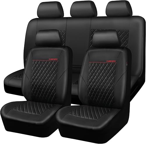 Miniatura 32 de CAR PASS Fundas de asiento de cuero morado, funda acolchada para asiento de automóvil con esponja compuesta de 0.197 in en el interior, compatible