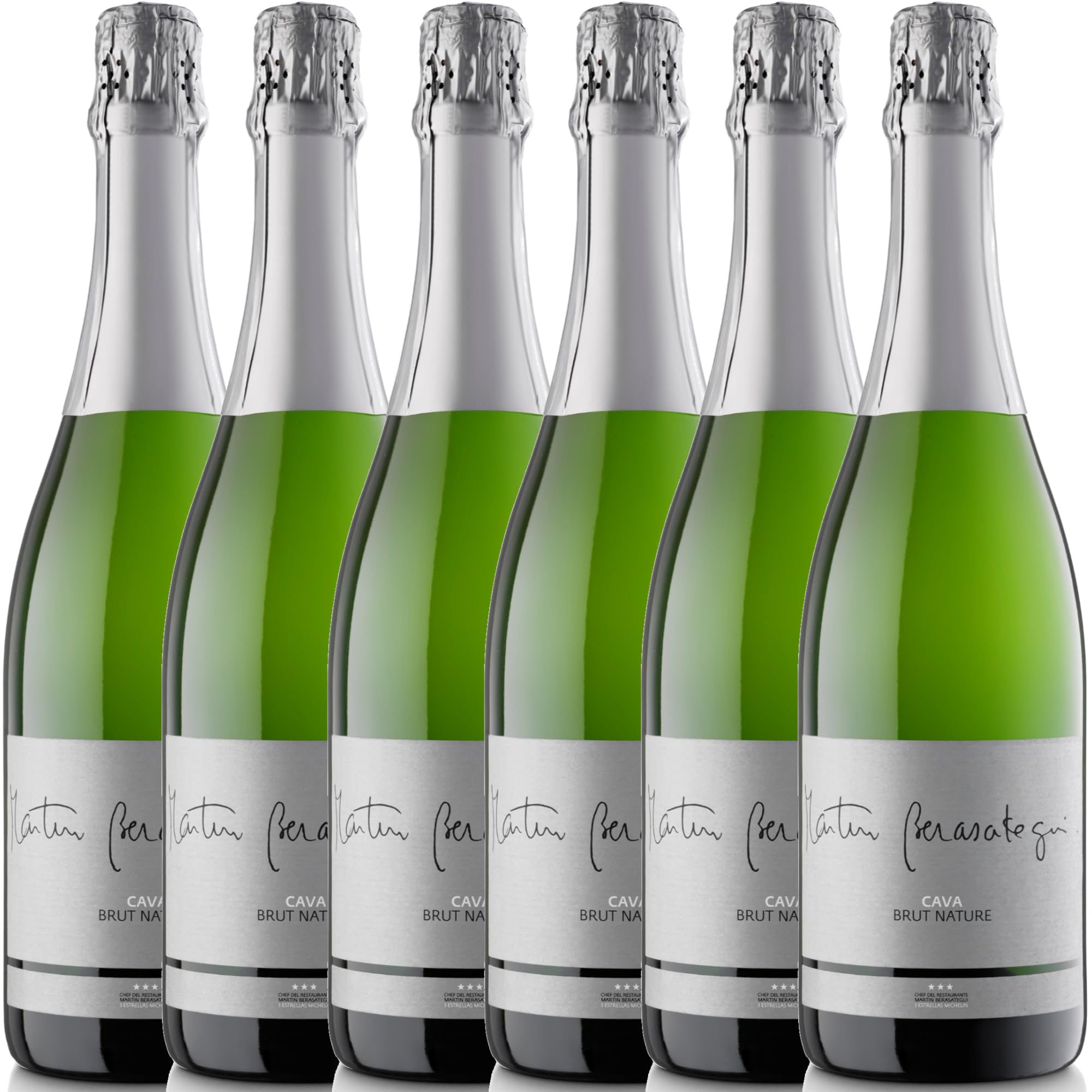 Cava Brut Nature Martín Berasategui D.O. 6 Pack - Macabeo, Xarel·lo y Parellada – Seco con Burbuja Fina, Aromas Florales y Buena Persistencia – 12% Vol Botella 75 cl – Covides