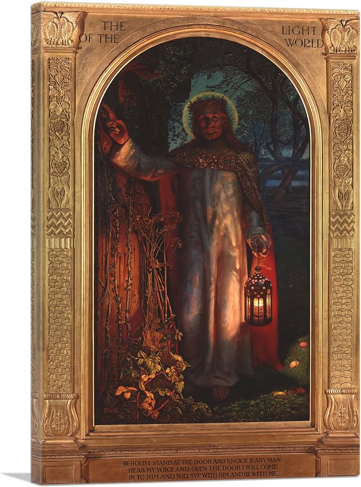 ARTCANVAS The Light of The World 1851 Canvas Art Print by William Holman Hunt - 26" x 18" (0.75" Deep)