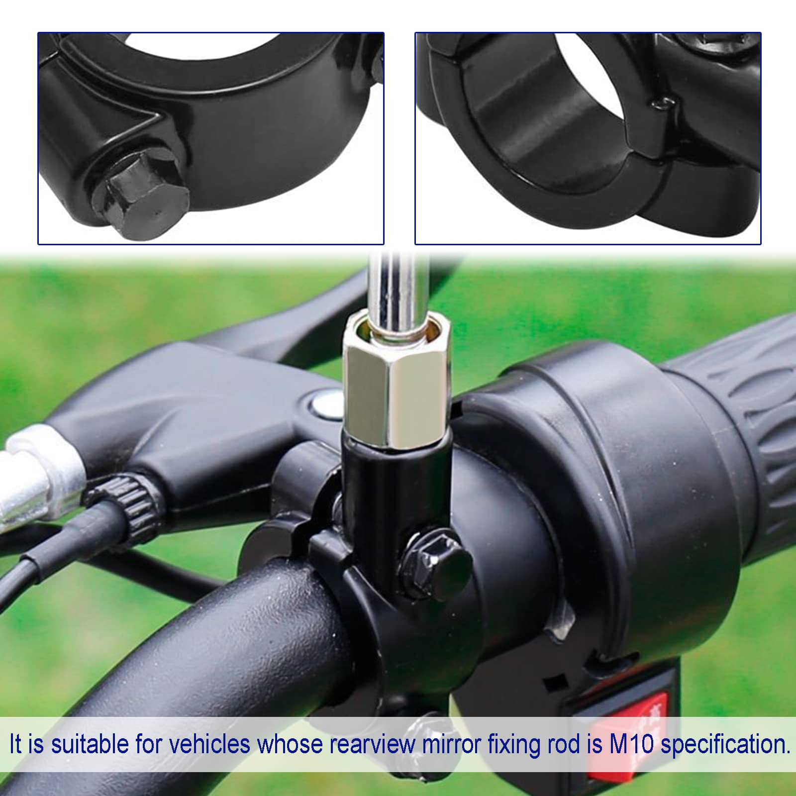2 Supporti Manubrio Per Specchietti Bici E Moto - Staffe Di Montaggio In Alluminio, Diametro 20-22 Mm, Antiruggine