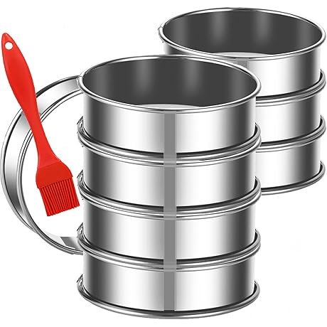 8-Piece Round Nonstick Baking Rings for Muffins, Crumpets, and More