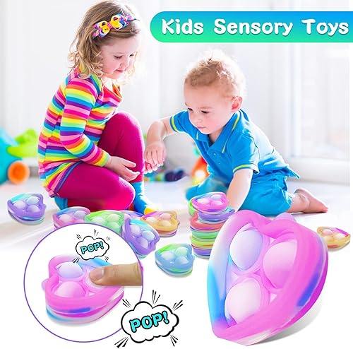 Miniatura 4 de 50 piezas de recuerdos de fiesta de Navidad para niños 3-5, 4-8, juguetes sensoriales a granel, mini llavero para reventar, juguetes sensoriales,