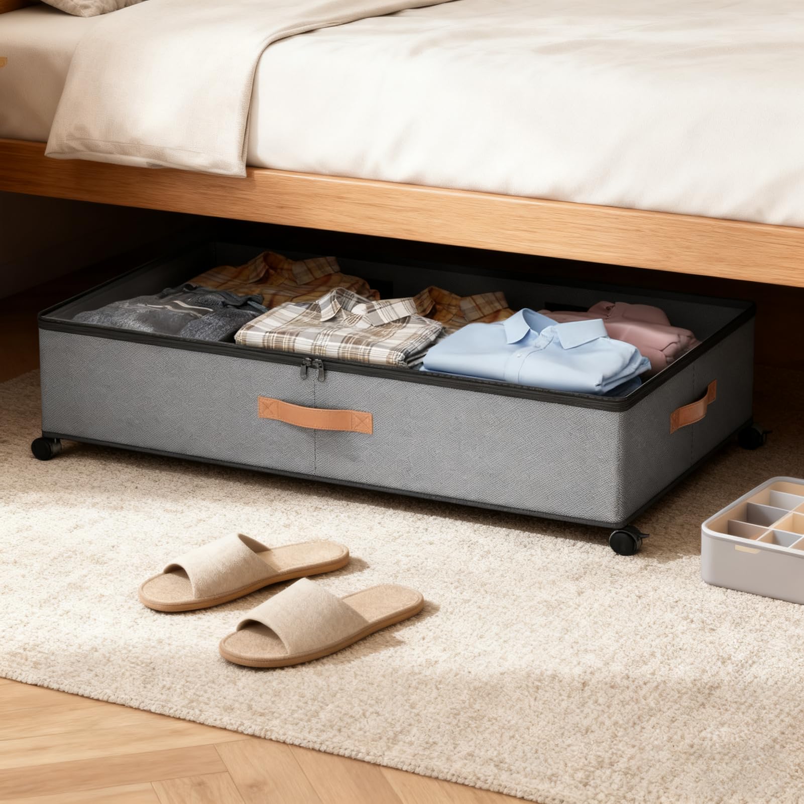 Organizzatore Sotto Organizzatore Da 72L Con Coperchio E Ruote