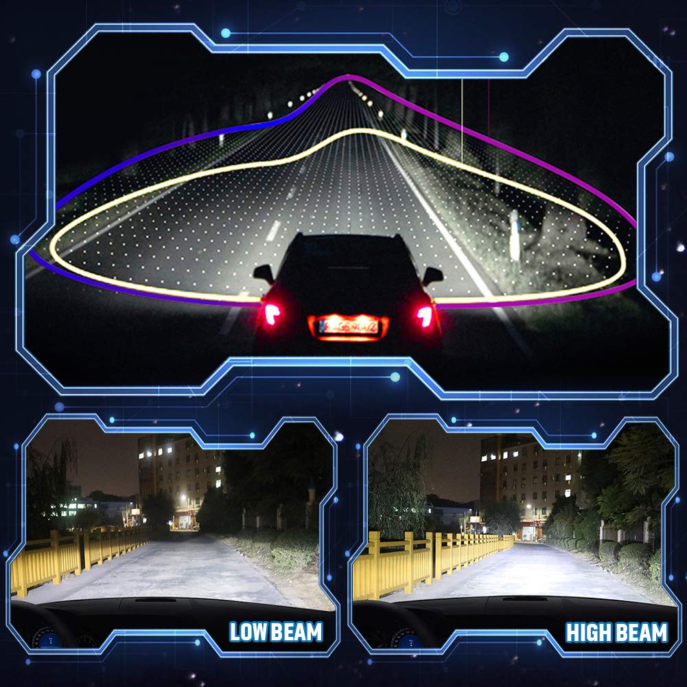 KATUR H3 żarówki LED do reflektorów, super jasne chipy CSP 8000LM, wszystko w jednym i bezwentylatorowy design, zestaw do konwersji reflektorów 50W 6500K Xenon biały - 2 lata