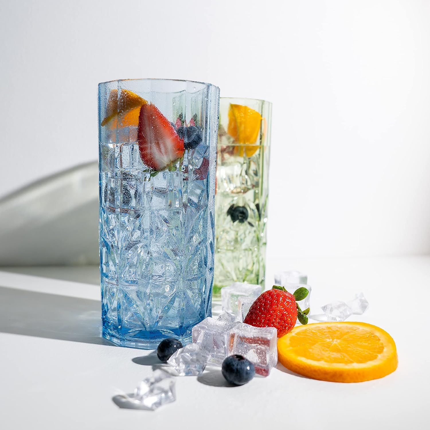 BELLAFORTE Bruchsichere Trinkgläser aus Tritan-Kunststoff, 530 ml, Myrtle Beach Tall Tumbler, unzerbrechliche Kunststoffgläser für Partys, Geschenke, Neujahr, BPA-frei, spülmaschinenfest, Grün, 4