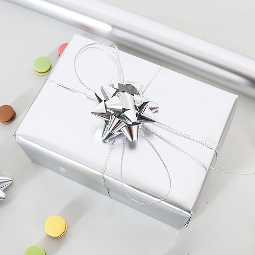 Miniatura 19 de BEISHIDA Rollo de papel de regalo metálico negro, 17 pulgadas x 32.8 pies, papel de regalo para múltiples ocasiones Negro -,plateado,Champán,Azul