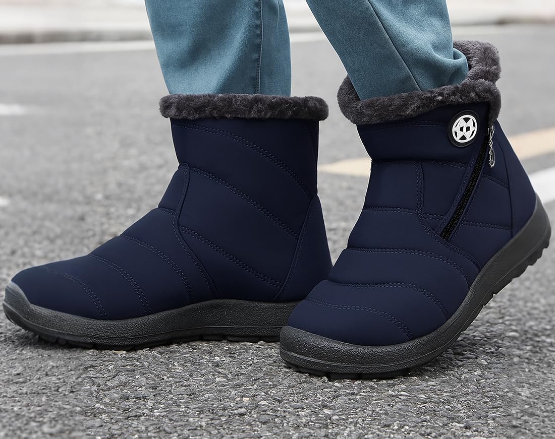 Stivali da Neve Invernali Donna Caldo Stivaletti | Impermeabili contro la neve,Peluche foderata,antiscivolo,Ultraleggero,Comfort,Caviglia Boot,per outdoor