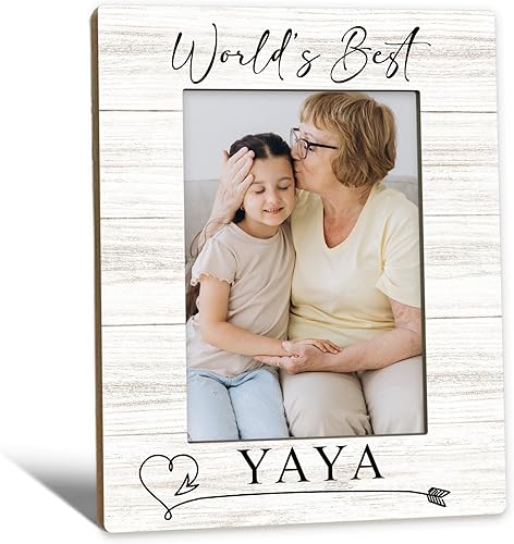 Yaya Gifts - Marco de fotos de 5 x 7 pulgadas, marco de fotos para abuela, Navidad, Día de la Madre, regalos de cumpleaños para abuela, Yayas