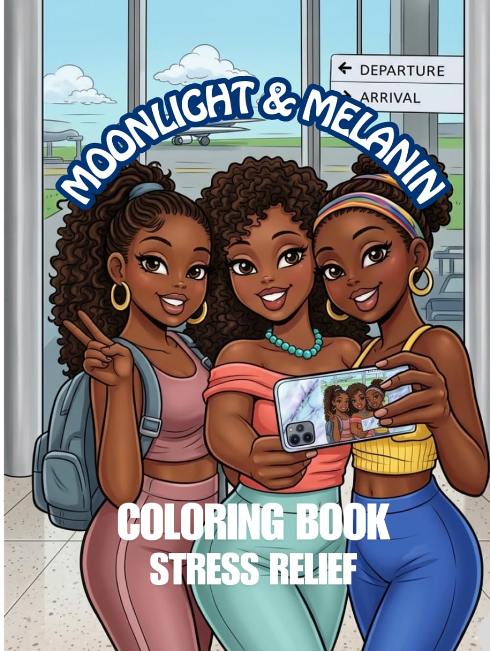 Moonlight & Melanin Relaxing Coloring Book: Stress relief