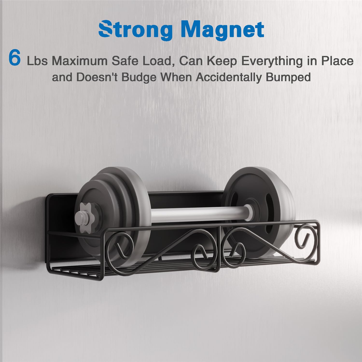 Estante magnético para especias para refrigerador, paquete de 4 estantes magnéticos fuertes para especias, tarros, botellas, ahorro de espacio perfecto para cocina pequeña/apartamento (negro,