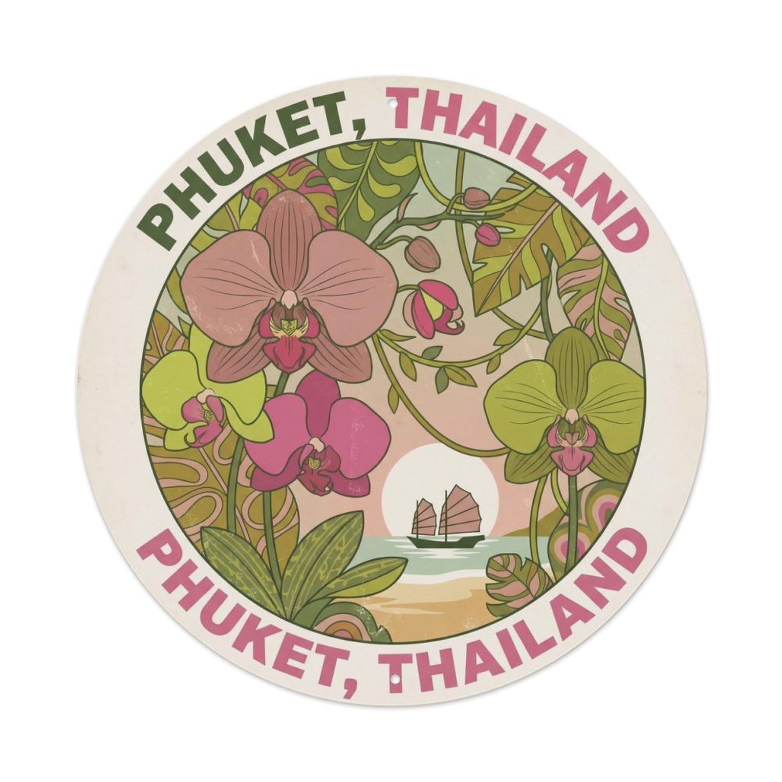 Phuket Tropical Plants Rainforest Nature Travel Metal Tin Sign