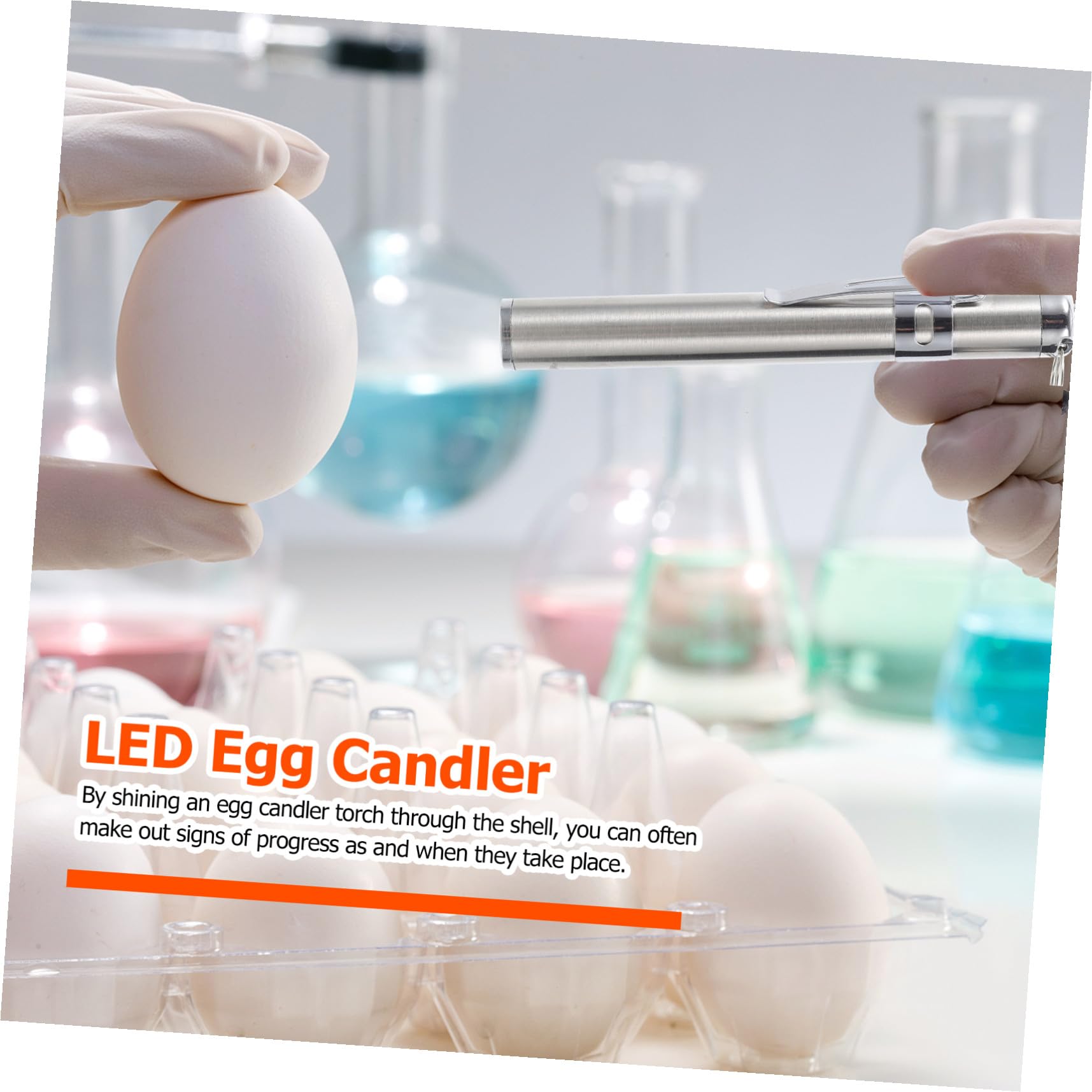 VICASKY Mire-œufs Led, Vérificateur D'œufs Léger et Pratique, pour Incubation des Œufs de Poule, Canard, Oie et Perroquet, sans Piles