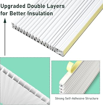 Flehomo Window Air Conditioner Side Panels with Double Layers, Adjustable Insulation AC Side Panel, Window Unit Replacement Screen, Fits Up to 17 x 10, White