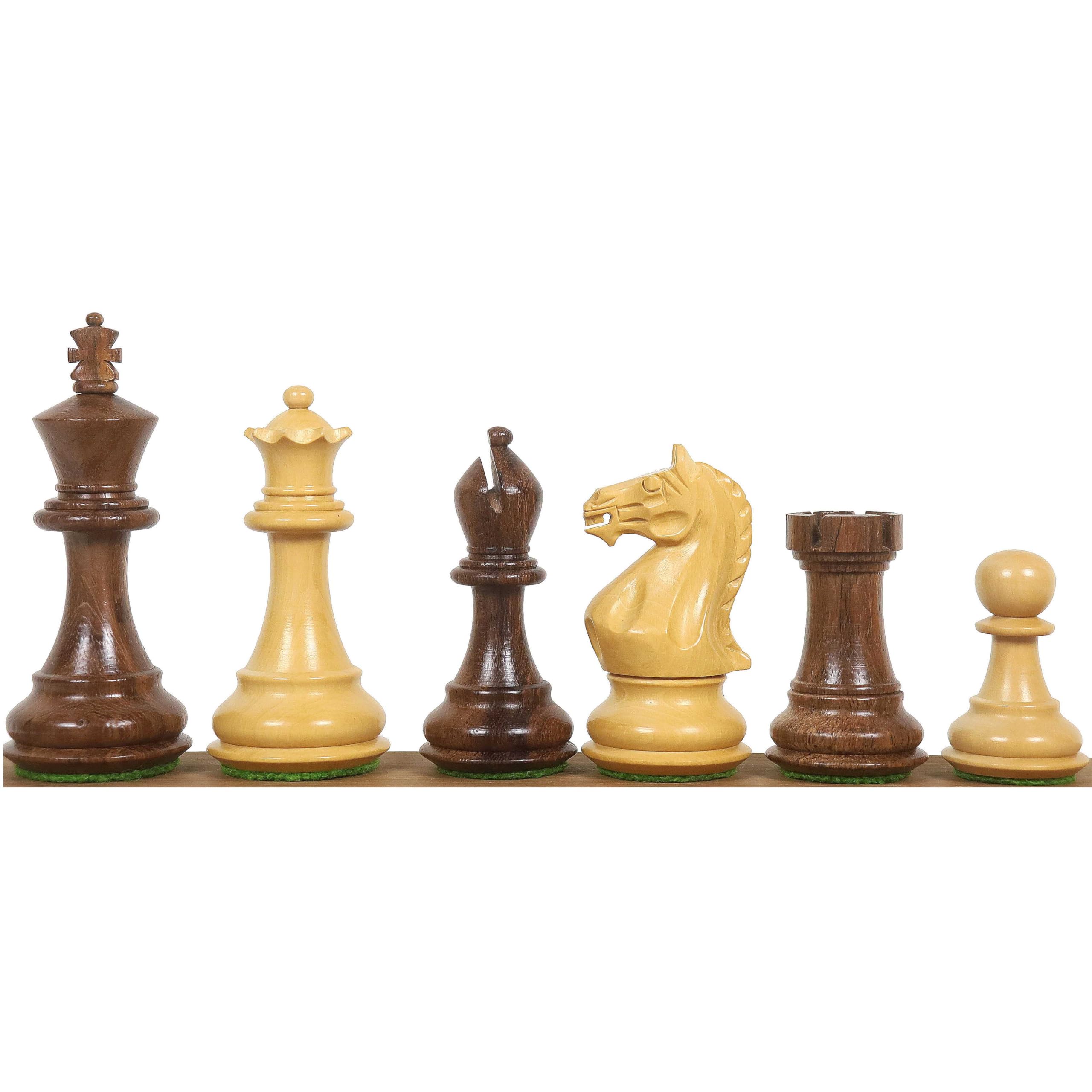 Royal Chess Mall- 3.75" Queens Gambit Staunton Chess Pieces Only Set - Weighted Golden Rosewood (B09V7TT85W) Amazon Price History, Amazon Price Tracker