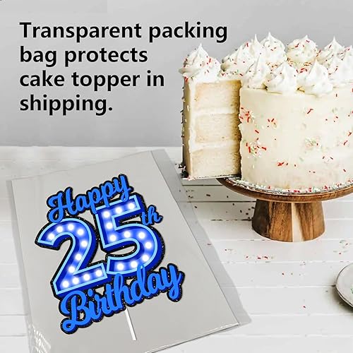 Miniatura 25 de Blue Glitter Happy Birthday 15th Cake Topper Let’s Glow Crazy Party Theme Decoration Supplies Boys Girls Happy Birthday 15 Anniversary Party Decor