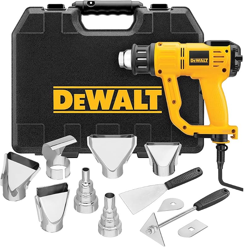 DEWALT Classic Heat Gun with LCD Display & Hard Case/Accessory Kit (D26960K), Yellow