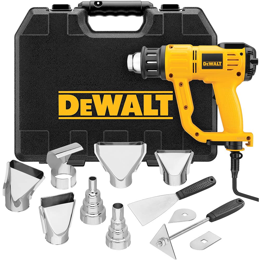 DEWALT Heat Gun with LCD Display Hard Case Accessory Kit D26960K Yellow