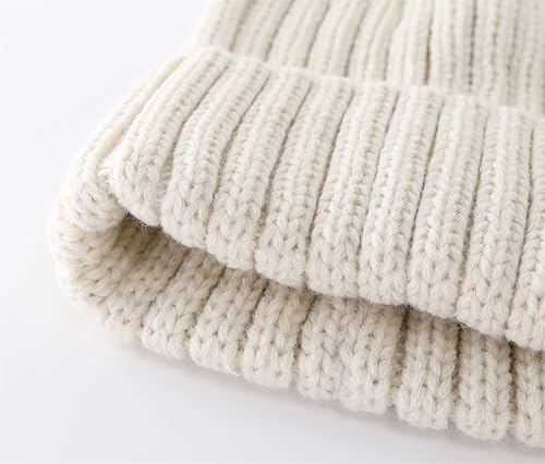 Miniatura 5 de Connectyle Gorro de punto acanalado para mujer, gorro elástico de acrílico para invierno, gorra gruesa y cálida para esquí de nieve