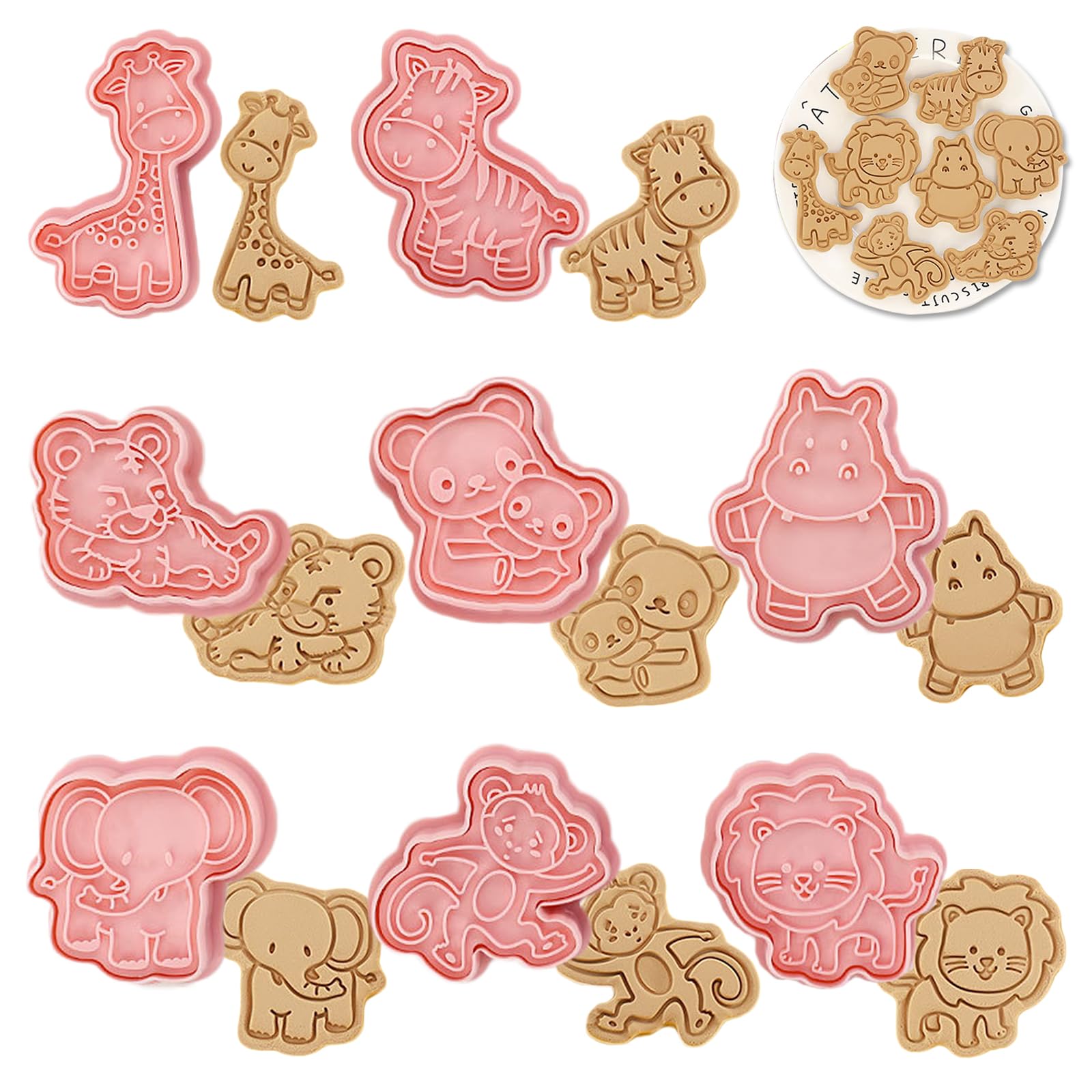 Honicemar 8 Pcs Animals Cookie Cutters Biscuit Cutters for Baking 3D Cookie Cutters Shapes Forest Animal Mould for DIY Chocolate Cookie Fondant Pastry Decoration
