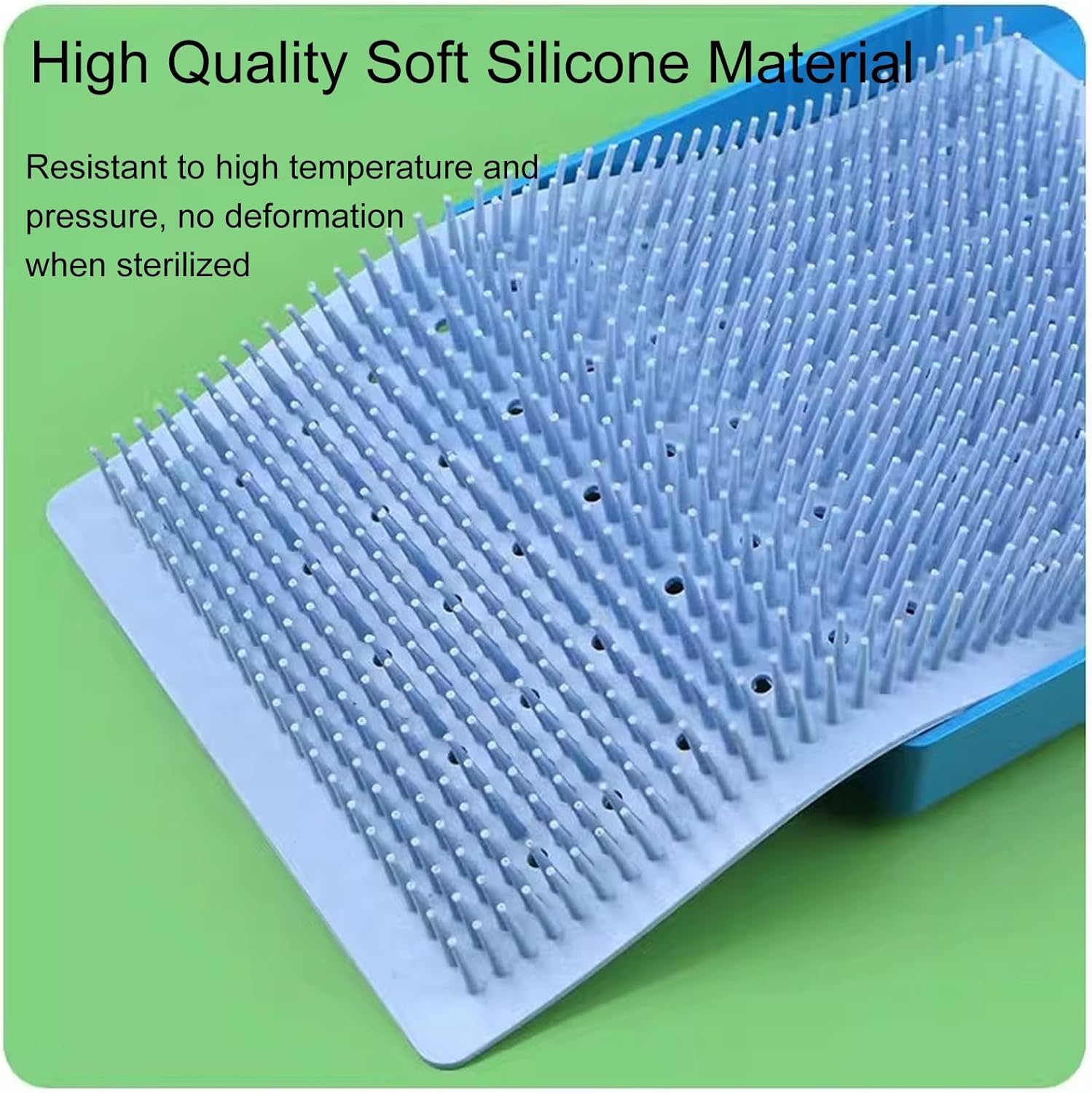 Silicone Sterilization Box, With Silicone Pad, Medical Surgical Tray, Ophthalmic Microsurgery Instrument Storage Box(10.2in*6.3in*2in double decker)