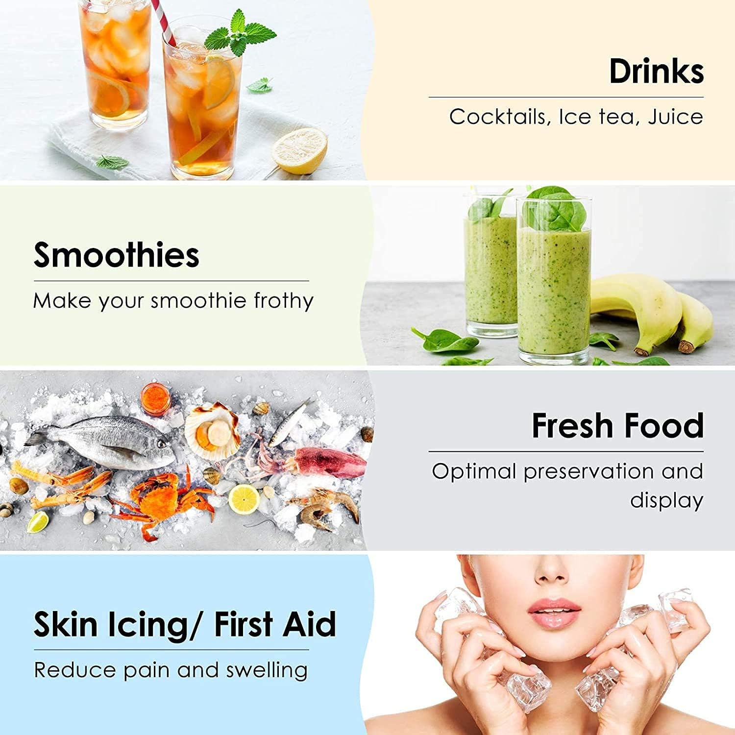 Countertop Ice Maker, Self Action, 26Lbs/24H Portable Ice Maker, 9 Cubes in 6 Minutes, Compact Ice Maker with Ice Scoop