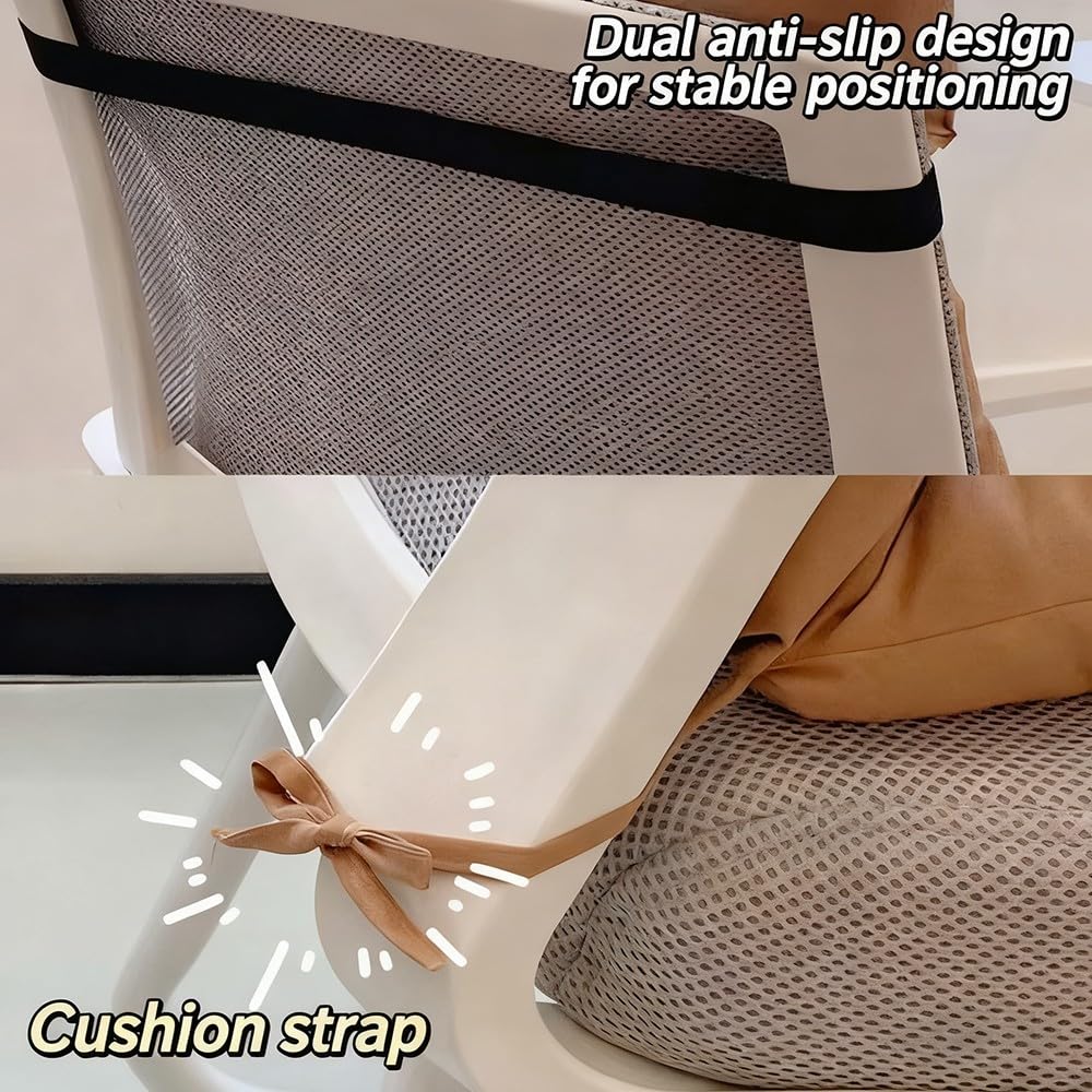Anti-Dekubitus Rollstuhlkissen Mit Rückenstütze, Orthopädische Lordosenstütze Schmerzlinderung Bei Ischias Und Steißbein Für Rollstuhl Bürostuhl 45X90CM