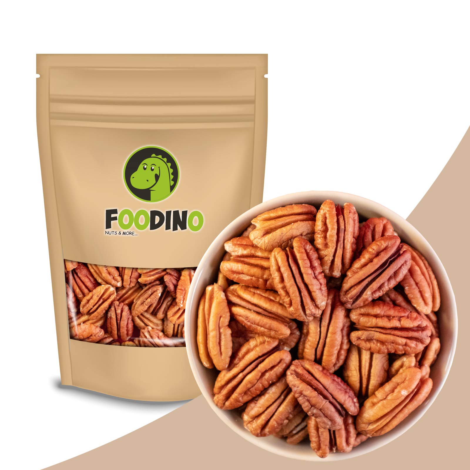 Pekannüsse naturbelassen ganz ungeröstet ungesalzen roh Pekannusskerne natur ohne Schale Pecannüsse unbehandelt 500g - 5kg Pekannuss Kerne wiederverschließbar Premium Qualität FOODINO (1kg)
