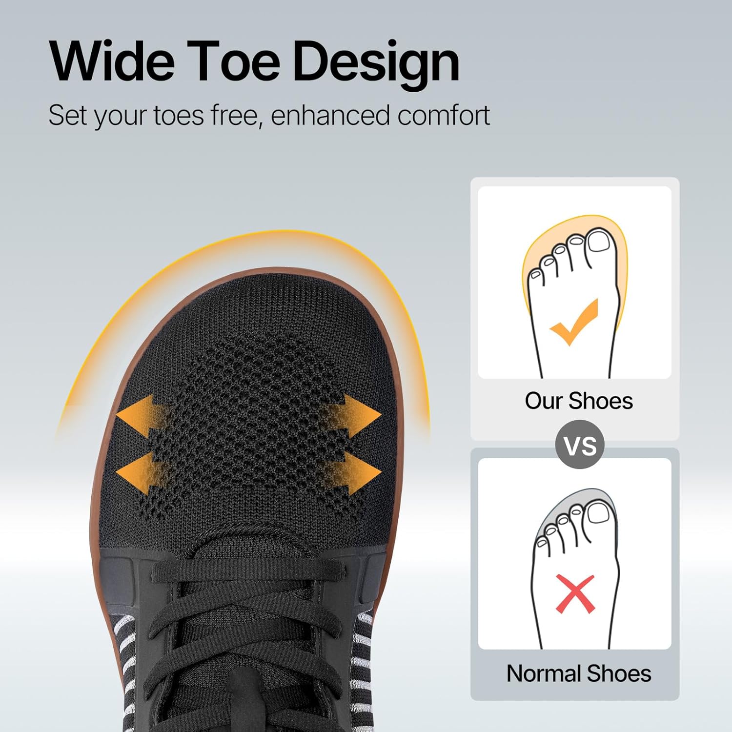 ATHMILE Men's Barefoot Shoes Wide Toe Box Trail Running Walking Shoes Zero-Drop Sole Lightweight Grounding Minimalist Sneakers Athletic Training Lifting Shoes for Gym Hiking Workout Cycling