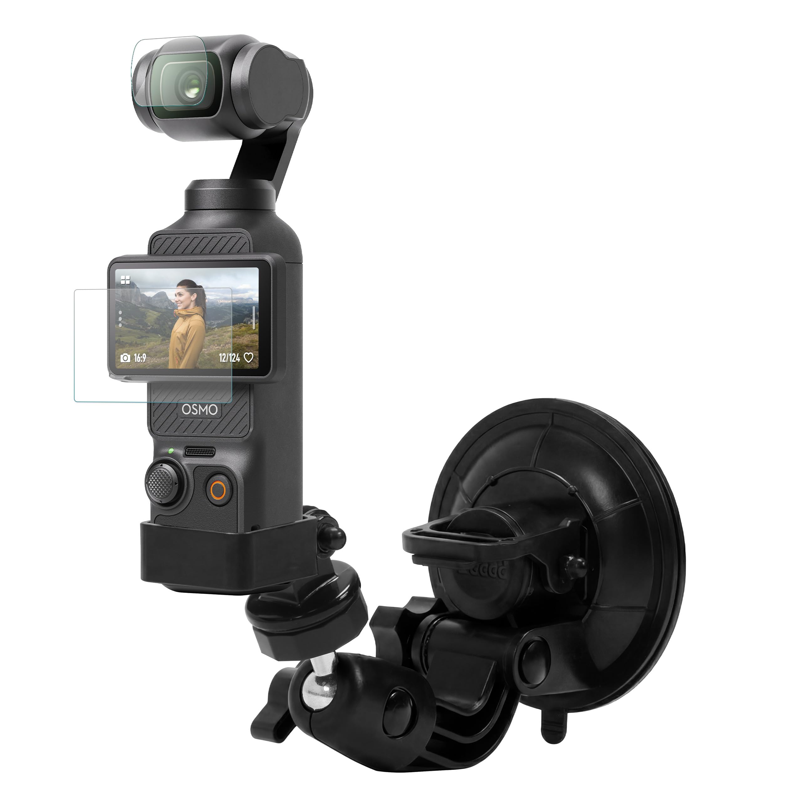 DJI Osmo Pocket 3, with Screen Protector, Suction Cup Mount DJI Osmo Pocket 3 Drive Bundle