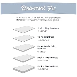 100% Organic Cotton Fitted Mattress Sheets for Graco Pack n Play, Babyletto, Pamo Babe, Dream on Me, Evenflo, Baby Trend Portable/Mini Crib/Playards, and Beka Bedside Bassinet 2 Pk Space & Sky