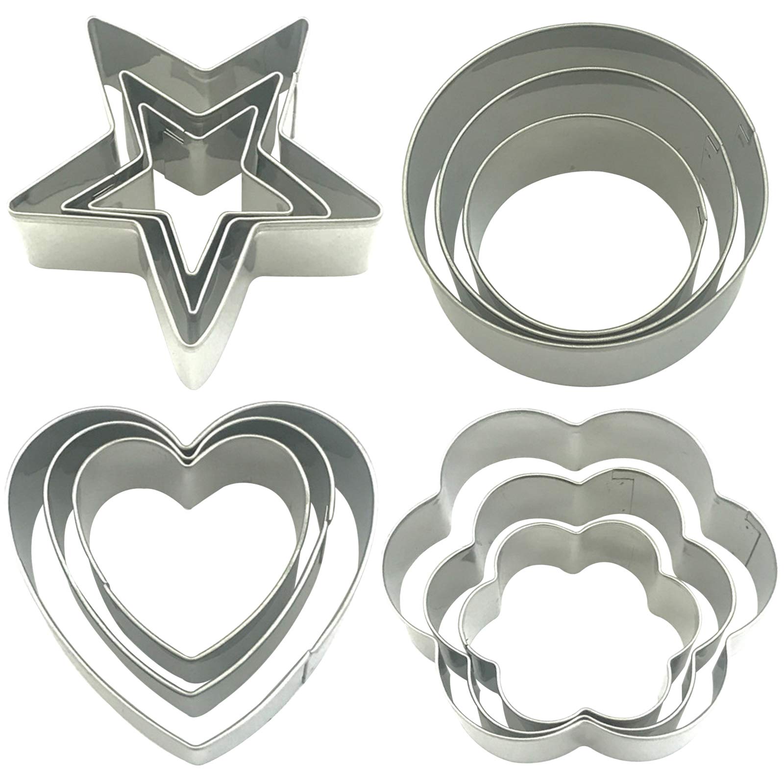 Sysrion Multi Size Fried Egg Mold, Five-Star, Round, Heart-Shaped, Flower Shaped