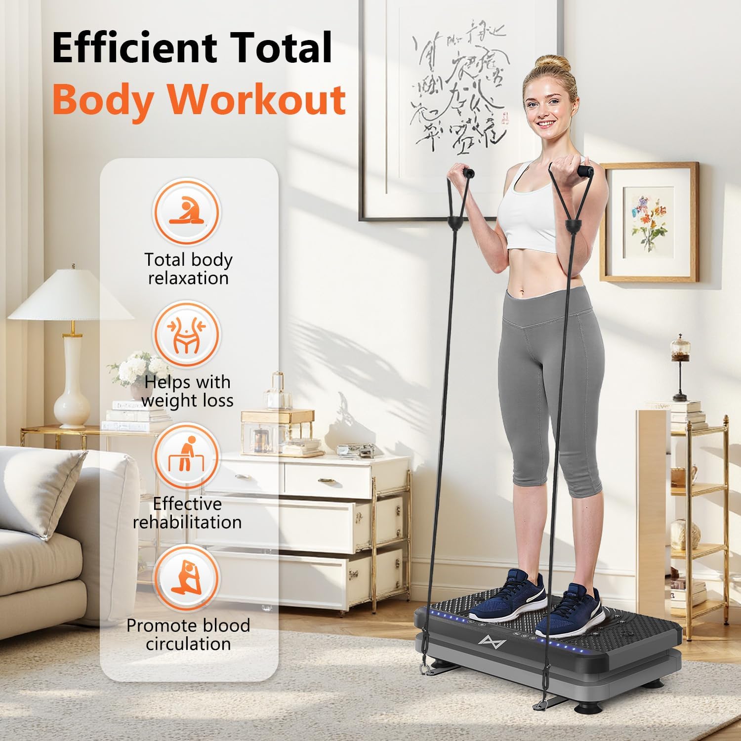 AXV Vibration Plate Fitness Platform Exercise Machine Vibrating Shaking Full Body Shaker Workout Vibrate Stand Shake Board Sport for Weight Loss Fat Burner for Gym Home Office
