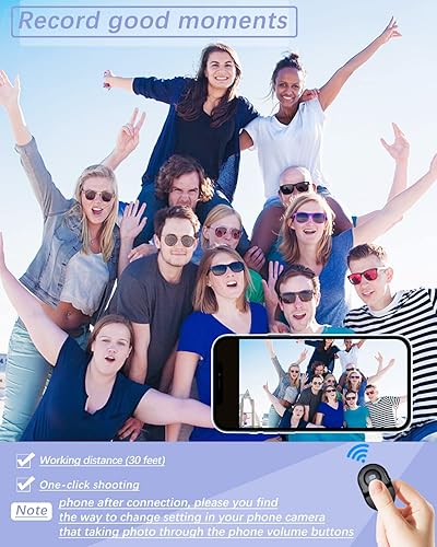 Miniatura 3 de Control remoto inalámbrico para cámara de iPhone para iPhone y Android, captura remota Bluetooth momentos perfectos manos libres con este selfie