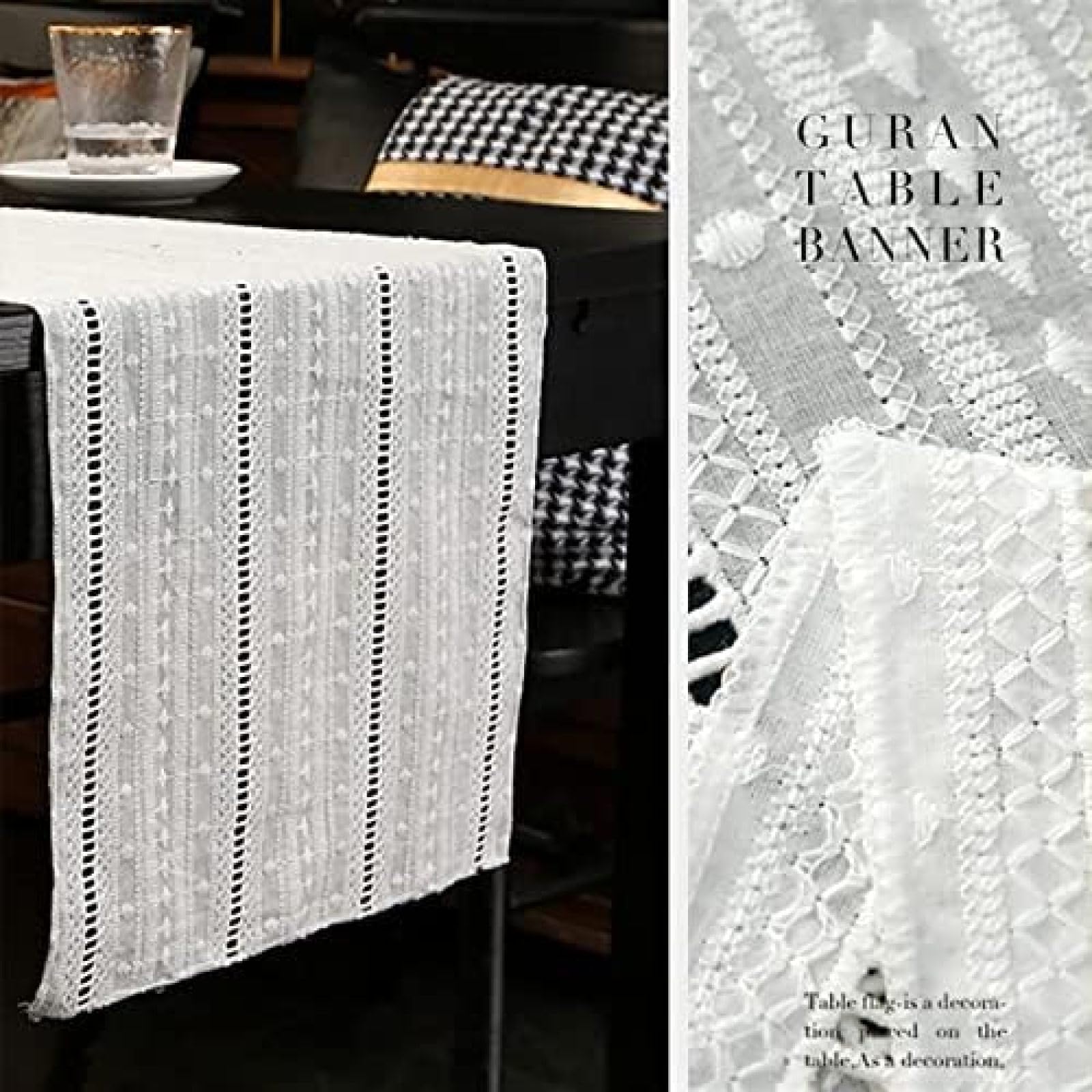 Runner da Tavolo Creativo ed Elegante, Decorazione per Feste, in Pizzo Ricamato, con Colori Vivaci, in Poliestere, per Cucina e casa (33 x 160 cm, 280 cm, 240 cm, 200 cm, 33 x 180 cm)