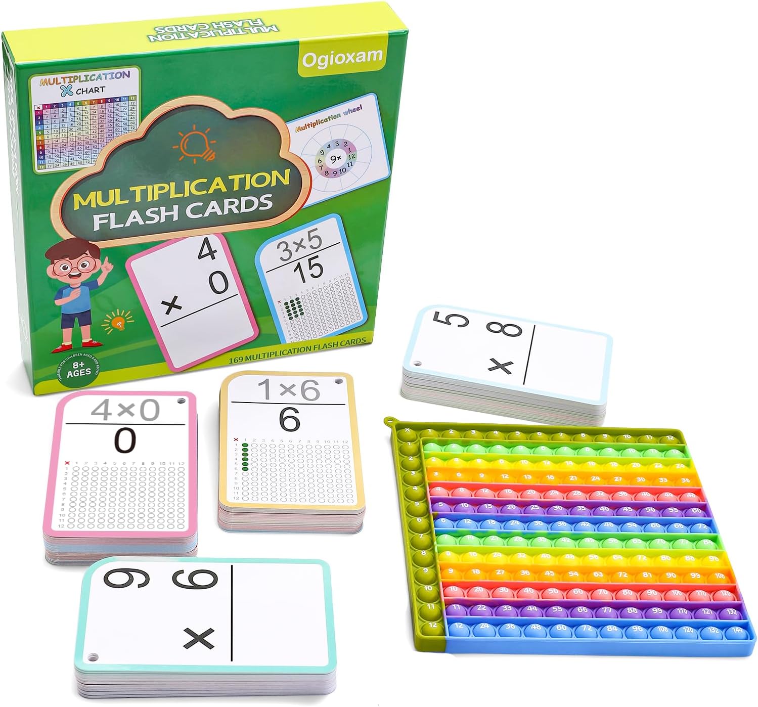 Multiplication Flash Cards 3rd Grade Math Flash Cards 2nd Grade, Fun Math Games for Kids 8-12, Homeschool Math Manipulatives