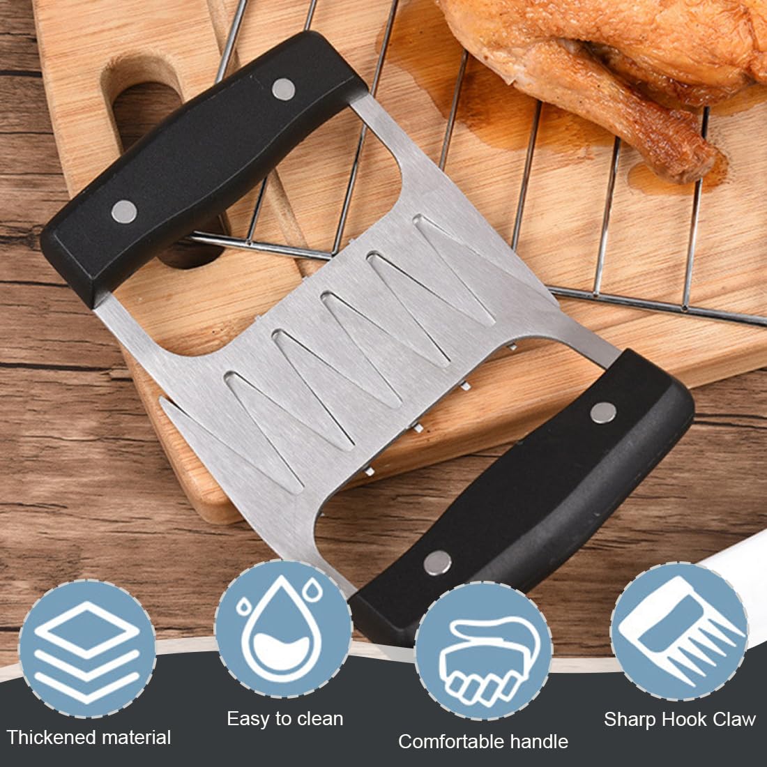 Artigli Pulled Pork in Acciaio Inossidabile per Amanti del Barbecue, Meat Claws per Tritare e Fissare la Carne, Idea Regalo per Uomo