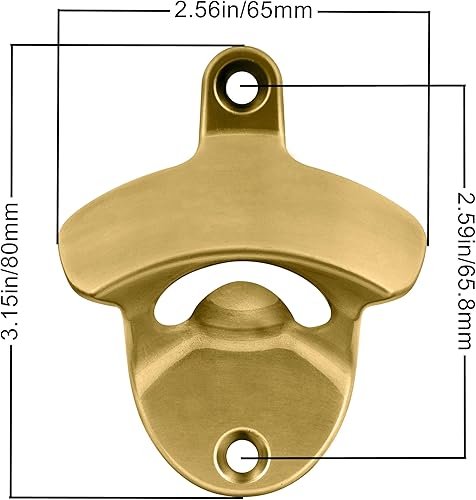Miniatura 10 de Luwanburg Abrebotellas de cerveza magnético inoxidable montado en la pared con imanes incrustados (paquete de 2)