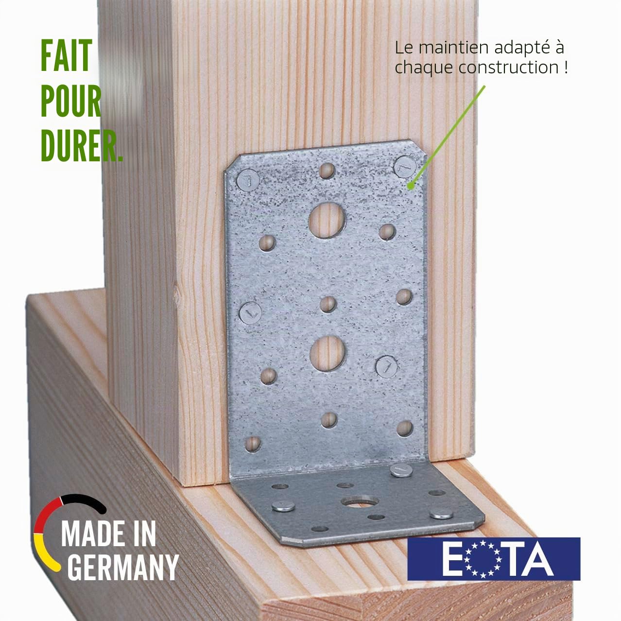 Alberts 846503 Équerre d'assemblage | galvanisée Sendzimir | 50 x 50 x 35 mm | kit de 50
