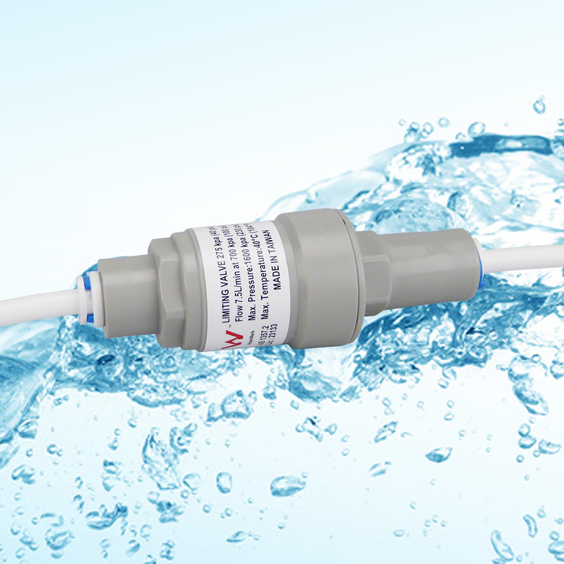 smardy Druckregler 2,75 bar für 1/4"-Wasserschlauch (6,35 mm) – Druckminderer mit Quick-Fitting für Osmoseanlage, Side-by-Side-Kühlschrank, Wasserspender & Wasserfilter – schützt vor Leitungsbruch
