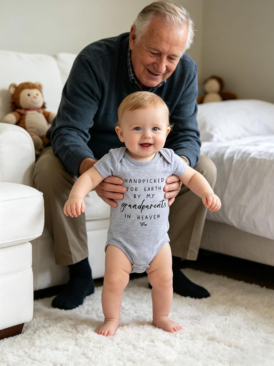 UNICOMIDEA Unisex Baby Letter Print Outfit Snaps Cotton Romper 0-12M image 4