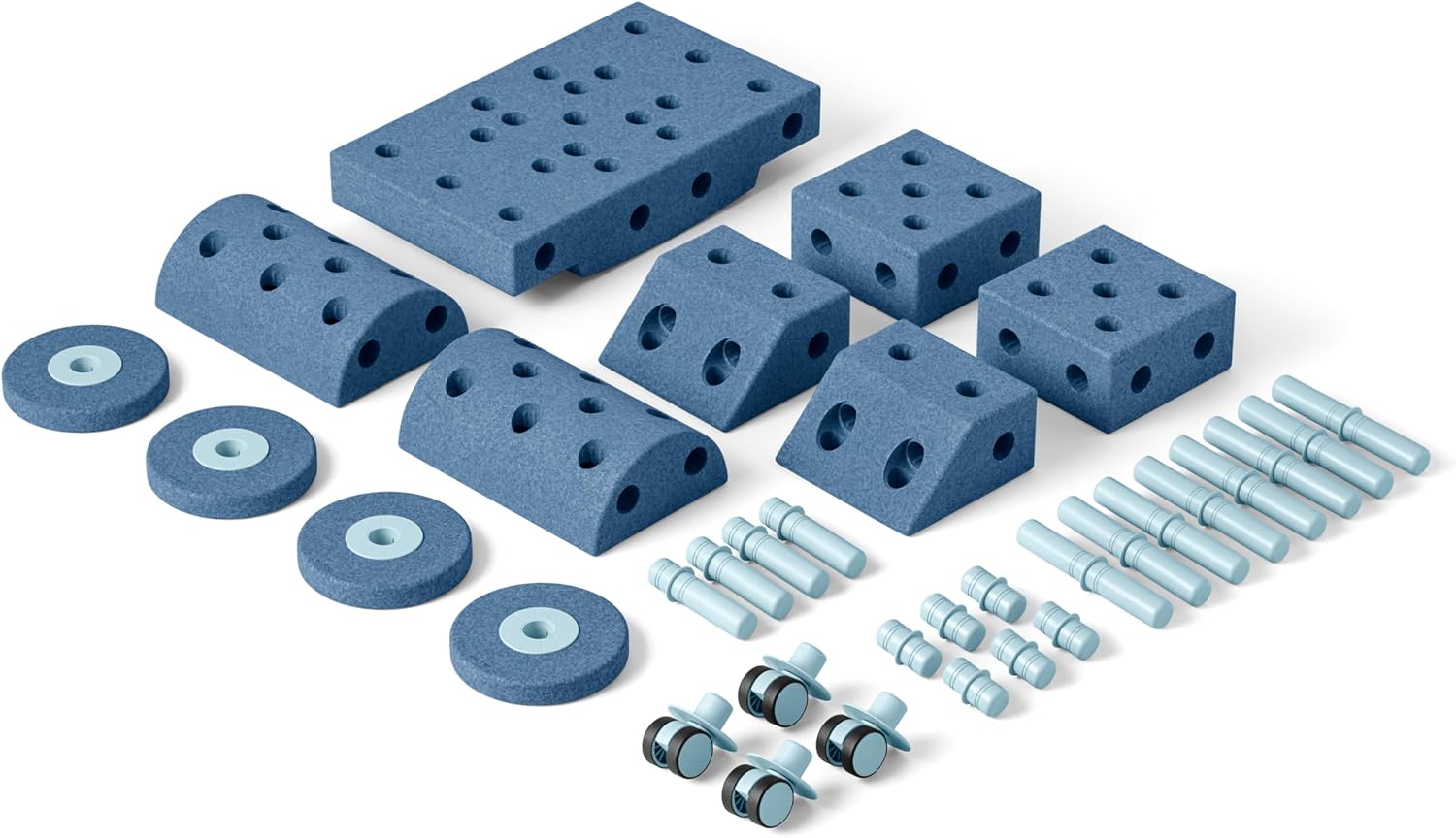 PLAYSMOL MODU Dreamer Set – Large Building Blocks for Toddlers & Kids, 25 Different Creations, Children Toys & Gifts, Easy Assembly and Responsibly Made (Blue)