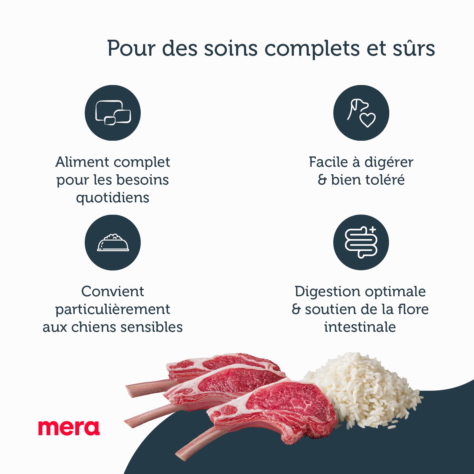 MERA Pure Sensitive Mini Agneau et Riz, Croquettes pour Petits Chiens Sensibless, Petites Croquettes sans Blé et sans Sucre (4 kg)