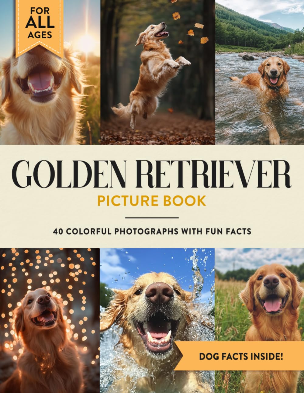 Golden Retriever Picture Book: 40 Colorful Photographs with Fun Dog Facts for Kids & Adults