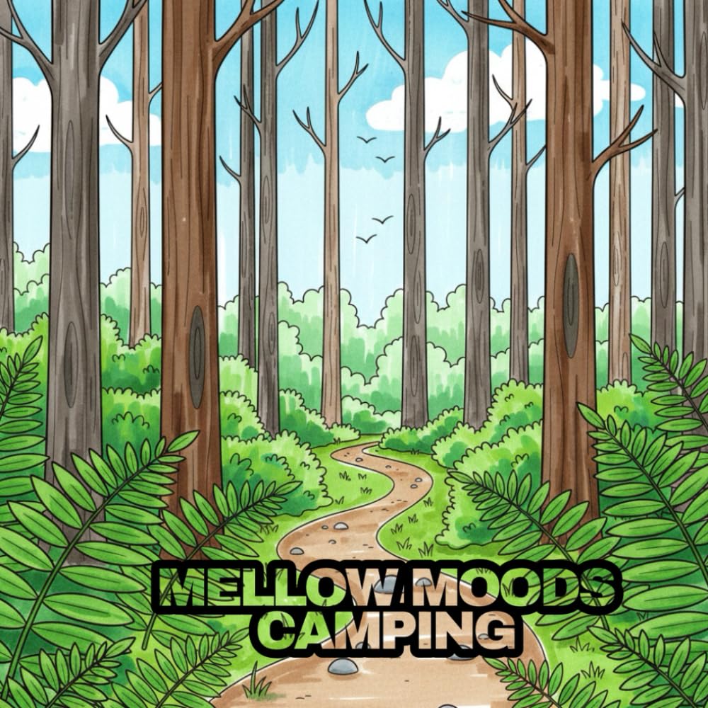 Mellow Moods: Camping: Bold and Easy Coloring Book for Adults and Seniors, Cozy Forest Escapes and Nature Scenes for Stress Relief and Relaxation