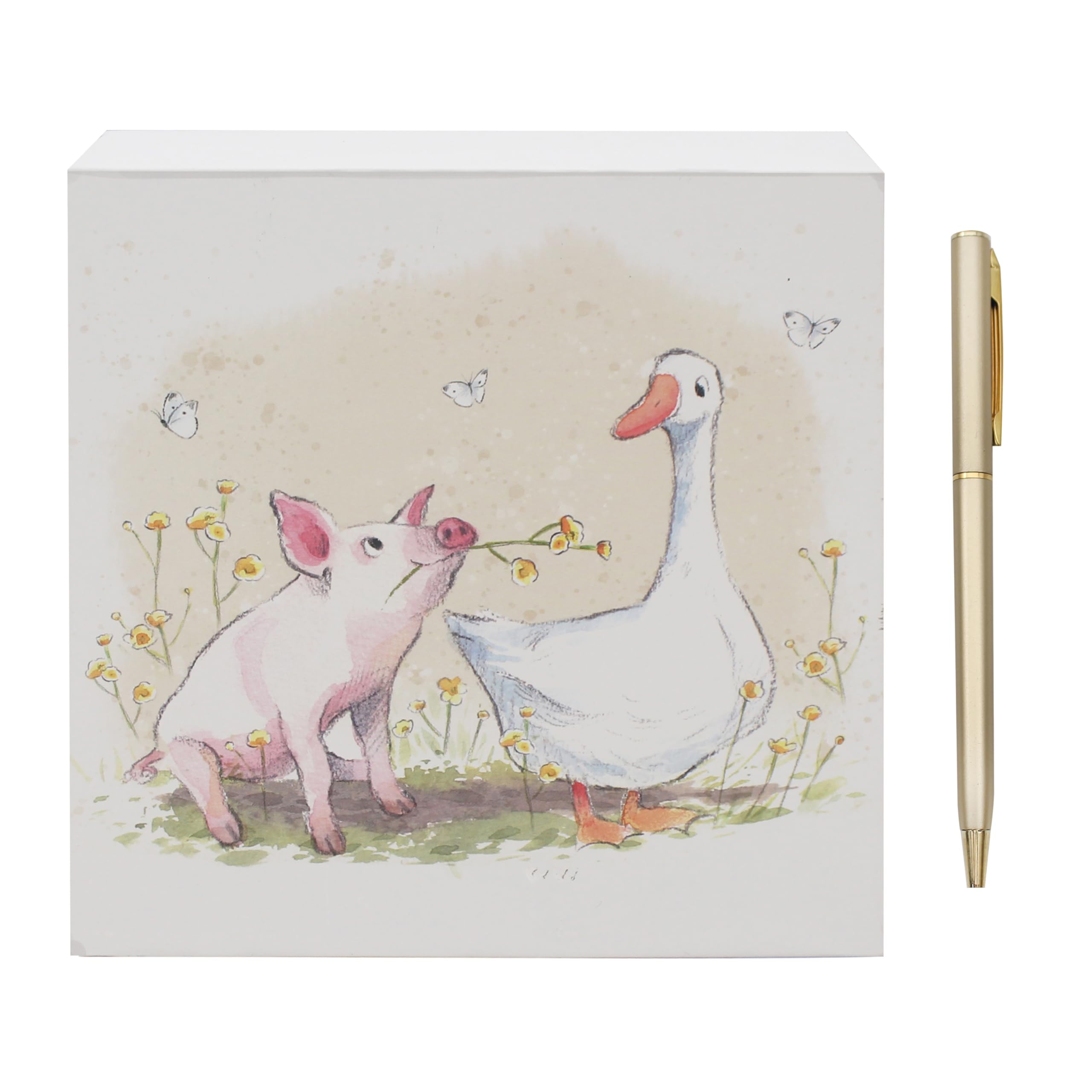The Leonardo Collection Paper Shed Design Pig & Duck Memo Pad and Pen