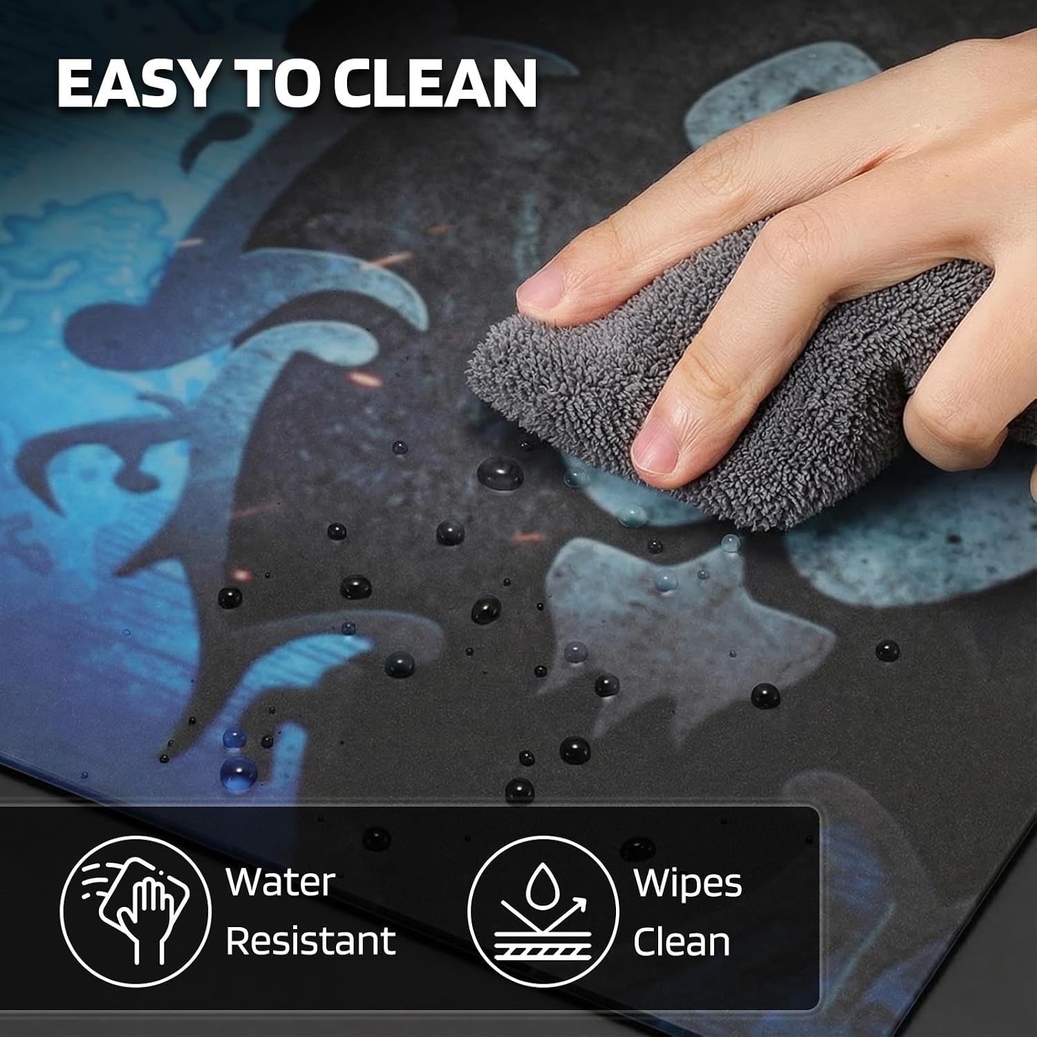 Blizzard WoW Game Glass Mouse Pad, Tempered Glass Mousepad for Gaming, Ultra-Smooth Surface for Top Precision & Speed,Easy to Clean,Non-Slip Rubber Base,Official Licensed,13.8in*11.8in (Alliance-Blue)