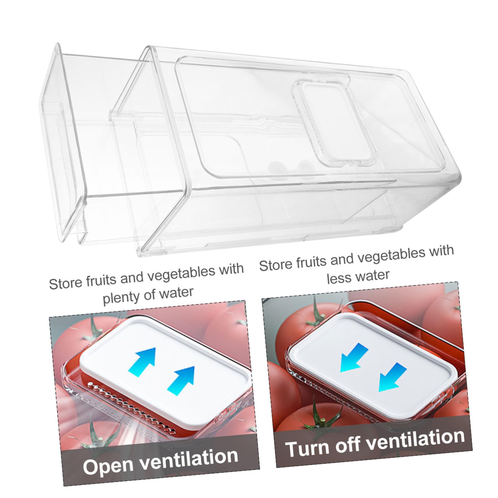 Contenitore Organizer Frigorifero a Cassetto Impilabile in Plastico