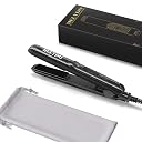 MELYDO Mini Hair Straightener 0.7" Portable Travel Flat Iron for Short Hair, Bangs & Beard - Ceramic Tourmaline Plates, Dual Voltage 100-240V, 60s Fast Heat, Heat Resistant Pouch gallery image